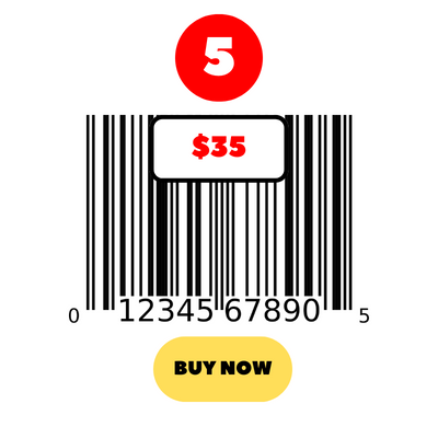 5 x Barcodes - Barcodes for Gabon